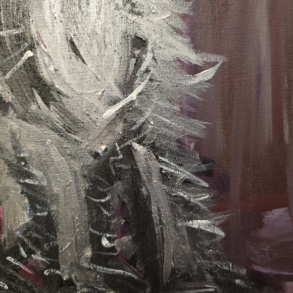 HANDCRAFTED Abstract Cat Painting HANDPAINTED Alien Artwork HANDMADE Wall Decor - Picture 13 of 17